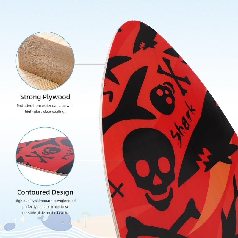 YOJOR Skimboard 35 Inch Skim Boards for Beach Adults ＆ Kids, High Gloss Coat Wooden Skim Board for Beginners, Durable Lightweight Wood Body Board - Image 5